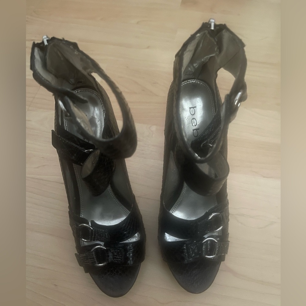 Bebe Black Platform Stilettos